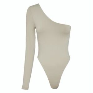 Myra Swim One Sleeve One Piece Swimsuit Cream Size Small Long Sleeve